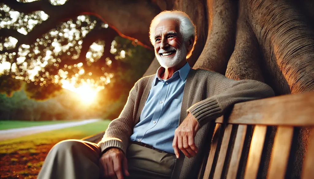 Ένας άνθρωπος προχωρημένης ηλικίας, αναπολεί την ζωή που έζησε και νιώθει πλήρης και χαρούμενος